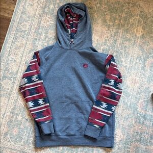 Hooey Blue and Red Patterned Men's Hoodie